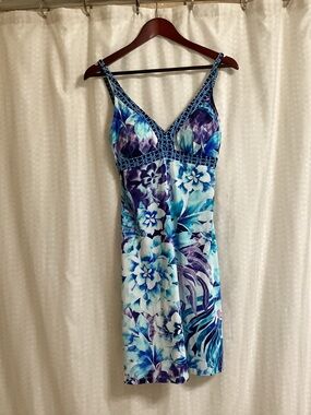 Tommy Bahama Blue & Purple Floral Slip Dress
